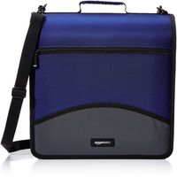 AmazonBasics 3-Ring Binder with Zipper - D-Ring, 4 Inch, Blue