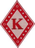 Kappa Alpha Psi Diamond Iron-On Patch [Red/Cream - 10.5"]