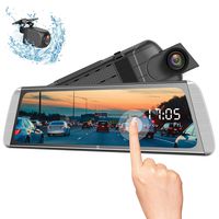 Campark R10 Backup Camera 10" Mirror Dash Cam Video Streaming Rear View Mirror Dual-Lens 1080P Camera with Travelapse, 24H's Parking Monitor and GPS