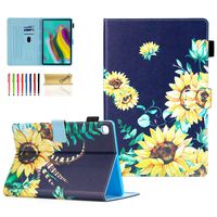 Galaxy Tab S5e 10.5 Case 2019, Dteck Slim Multi-Angle View Stand Premium Leather Smart Cover with Auto Wake/Sleep for Samsung Galaxy Tab S5e 10.5 2019 Model SM-T720/T725, Sunflowers