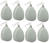 monochef Leather Earrings Lightweight Faux Leather Leaf Dangle Earrings Teardrop Earrings Antique Handmade Earrings for Women Gift, 8 Pairs