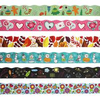 Juvale Bulletin Borders - 6-Pack Bulletin Board Borders, Seasonal Decorative Trimmers, Whimsical Border Trim for Classroom, School, 2.25 x 36 inches