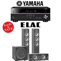 Elac F6.2 Debut 2.0 3.1-Ch Home Theater Speaker System with Yamah RX-V685BL 7.2-Channel 4K Network A/V Receiver