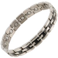 Sisto-X® Sisto-X 2 Tone Titanium Magnetic Therapy Bracelet Ndfeb Boxed 23Cm