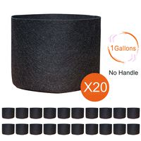 Gardzen 20-Pack 1 Gallon Nonwoven Grow Bags, Aeration Fabric Pots