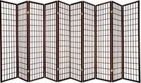 Legacy Decor 10 Panel (71" H x 175" W) Japanese Oriental Style Room Screen Divider Espresso Color...