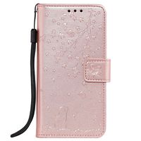 Lomogo Leather Wallet Case for Galaxy S8 with Stand Feature Card Holder Magnetic Closure, Shockproof Flip Case Cover for Samsung Galaxy S8 - LOHHA130346 Rose Gold