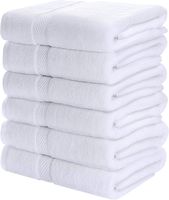 Utopia Towels Cotton Towels,White, 22 x 44 Inches Towels for Pool, Spa, and Gym Lightweight and Highly Absorbent Quick Drying Towels, (Pack of 6)
