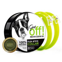 GetOff Natural Flea Collar for Dogs (8 Months) Flea and Tick Prevention - with Essential Oil Plant Extracts - Hypoallergenic One Size Fits All Dog