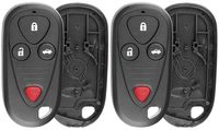 KeylessOption Keyless Remote Car Key Fob Shell Case Button Pad Cover for Acura MDX, RSX, TL, CL, RL E4EG8D-444H-A, OUCG8D-387H-A (Pack of 2)
