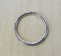 10 pk 1 3/4" Rings Solid Steel Nickel Plated Leather