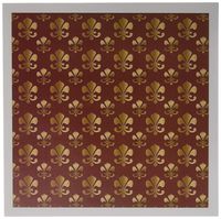 3dRose Gold Fleur de lis pattern on a maroon background Christian Saints symbol - Greeting Cards, 6 x 6 inches, set of 6 (gc_30759_1)