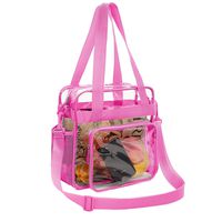 Bagail Clear Bag NFL & PGA Stadium Approved Tote Bags with Front Pocket and Adjustable Shoulder Strap (Hot Pink)