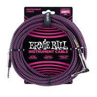 Ernie Ball Instrument Cable, Neon Purple/Black, 25 ft