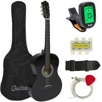 Best Choice Products 38in Beginner Acoustic Guitar Starter Kit w/Case, Strap, Digital E-Tuner, Pick, Pitch Pipe, Strings (Black)