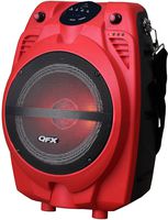QFX PBX-710700BTL-RD Portable Bluetooth Party Speaker, Red
