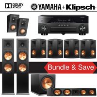 Klipsch RP-280F 7.1.2-Ch Reference Premiere Dolby Atmos Home Theater System with Yamaha AVENTAGE RX-A870BL 7.2-Channel Network AV Receiver