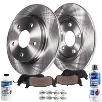 Detroit Axle - Pair (2) Rear Disc Brake Kit Rotors w/Ceramic Pads w/Hardware & Brake Kit Cleaner & Fluid for 2005 2006 2007 2008 2009 2010 Honda Odyssey
