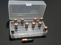 Egytree AA & AAA and 18650 Rechargeable Batteries Plastic Storage Box Container Holder Battery Case Keep Your Batteries Organizing (1, AA Battery Clear Box 50)