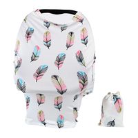 TUOKING Car Seat Covers for Babies, Silky Nursing Cover for Breastfeeding, Matching Storage Bag, Colorful Feather