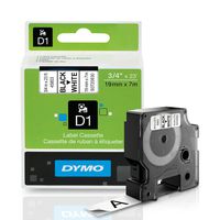 DYMO Authentic Standard D1 Labeling Tape for LabelManager Label Makers, Black print on White tape, 3/4'' W x 23' L, 1 cartridge (45803)