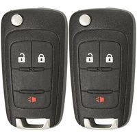 Keyless2Go Replacement Keyless Remote 3 Button Flip Car Key Fob for OHT01060512 (2 Pack)