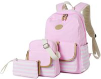 School Backpack for Girls, Gazigo Womens High School College Bookbags Laptop Bag (Pink)