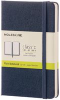 Moleskine Classic Notebook, Hard Cover, Pocket (3.5" x 5.5") Plain/Blank, Sapphire Blue