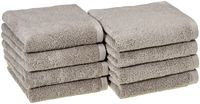 AmazonBasics Quick-Dry Hand Towels, 100% Cotton, Set of 8, Platinum