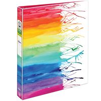 Avery + Amy Tangerine Designer Collection Binder, 1" Round Rings, 175-Sheet Capacity, Watercolor Rainbow (28322)