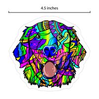 Rainbow Colored Dog Sticker/Decal for car, Water Bottle, Notebook, Tablet or Mobile Phone | Size: 4.5 x 4.5 inches | Color: Multicolored