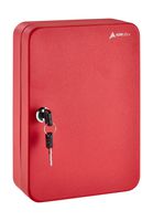 AdirOffice Key Steel Security Storage Holder Cabinet Valet Lock Box (48 Key, Red)