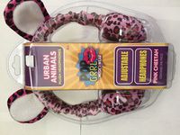 Wish Factory Urban Animals Pink Cheetah Plush Headphones