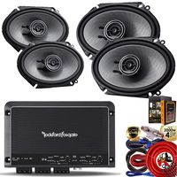 R250X4 Prime 250 Watts 4-Channel Amplifier + (4) Kenwood KFC-D681C 6x8 360W 2-Way Speaker + Amp Kit