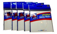 5pk Avery Ultra Hold Sticky Notes Office Grid Pattern Graph Memo Pad 4"x4" White