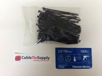 Thomas & Betts Ty-Rap TY523MX Cable Tie with Stainless Steel Locking Device, 4", 18 lb, Nylon, 6.6 Weather Resistant, Black (Pack of 100)