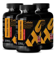 Testosterone Booster Powder - TRIBULUS TERRESTRIS Extract 1000 Mg - Tribulus Vegan - 3 Bottle 270 Tablets