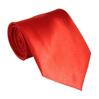 Soophen NEW Mens Necktie SOLID Satin Neck Tie Orange Red