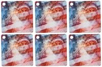 3dRose Patriotic Lady Liberty digital collage features the Statue of Liberty and American flag - Key Chains, 2.25 x 4.5 inches, set of 6 (kc_19439_3)