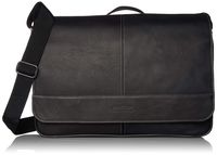 Kenneth Cole Reaction Come Soon Colombian Leather Flapover 15.6" Laptop Travel Messenger Bag, Black, One Size
