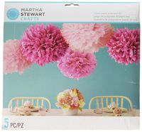 Martha Stewart Crafts Pom Poms, Pink, 2 Sizes