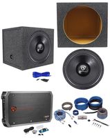 Rockville W15K6D2 V2 15" 4000w Subwoofer+Sealed Sub Box+Mono Amplifier+Amp Kit