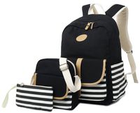 School Backpack for Girls, Gazigo Womens High School College Bookbags Laptop Bag (Black)