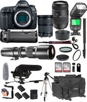 Canon EOS 5D Mark IV with 24-105mm f/3.5-5.6 is STM + Tamron 70-300mm f/4-5.6 Di LD + 500mm Telephoto + 128GB Memory + Pro Battery Bundle + Power Grip + TTL Speed Light + Pro Filters,(25pc Bundle)