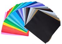 iImagine Vinyl 72-Sheets of Premium Permanent Self Adhesive Vinyl Sheets, 12" x 12", Assorted Colors (Glossy, Matte and Metallic) for Craft Cutters, Cricut, Silhouette Cameo Machines