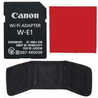 Canon Wi-Fi Adapter W-E1 (1716C001) Bundle with SD and CF Storage Wallet Pouch + Ultrasoft Microfiber Cleaning Cloth!