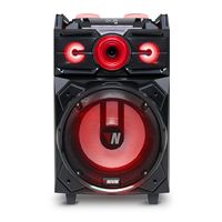 NOVIK NEO. IMPACT ONE. 2-way Portable Powered Speaker System, Rechargeable Battery Powered, Bluetooth, PMPO 19500W, Woofer: 12", Tweeter 2x3", Wireless Mic, LED Display. REC Function. USB/SD FM Radio