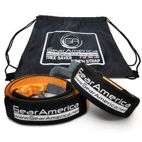 (2PK) GearAmerica Heavy-Duty Tree Saver Winch Strap | Off-Road Towing and Recovery Rope for Truck, Jeep and SUV | Attach Hook or D-Ring Shackle to Pull Stuck Jeep | Lab-Tested 35,000 lbs | Storage Bag