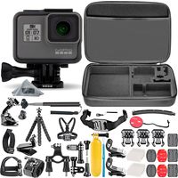 GoPro HERO5 Black (Renewed) + Hard Case + Chest Strap Mount + Head Strap Mount + Flexible Tripod + Extendable Monopod + Hero 5 Best Value Bundle