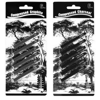 MyLifeUNIT Compressed Charcoal Sticks, Square Compressed Graphite Drawing Pencils for Artists, Pack of 12